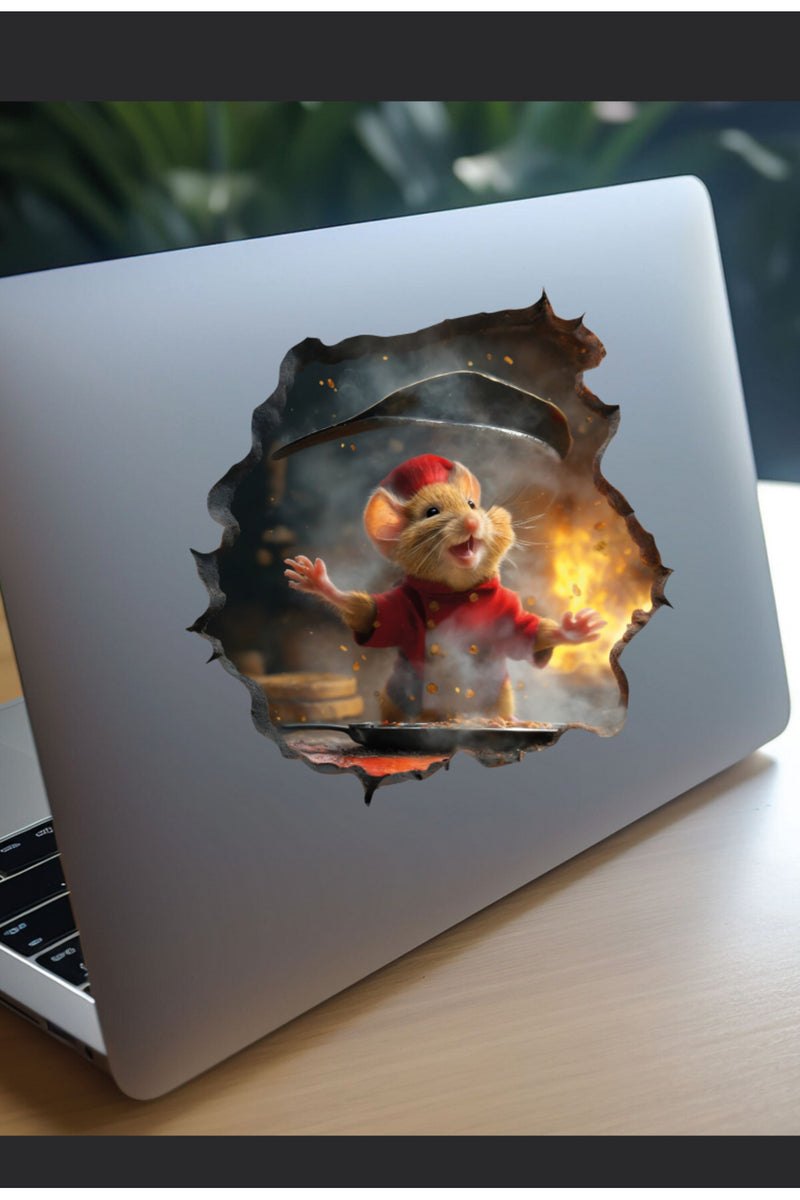 Dekoratif Aşçı Fare Koridor Cam Priz Ev Dekorasyon Sticker