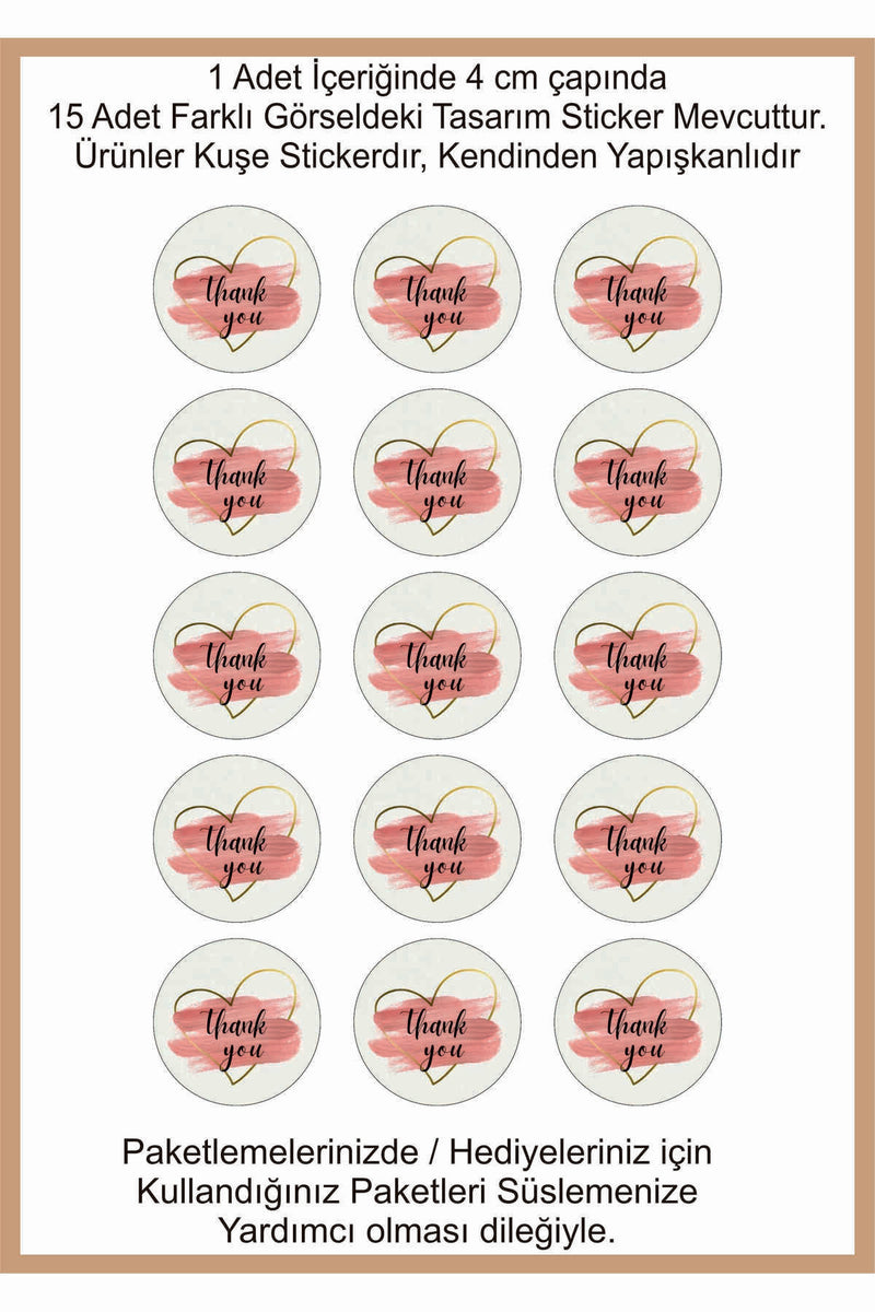 Paketlemeye özel 30 adet sticker, (farklı trend modeller ile mağazamızda kampanyalı olarak satışta)