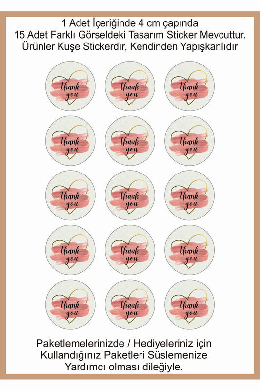 Paketlemeye özel 30 adet sticker, (farklı trend modeller ile mağazamızda kampanyalı olarak satışta)