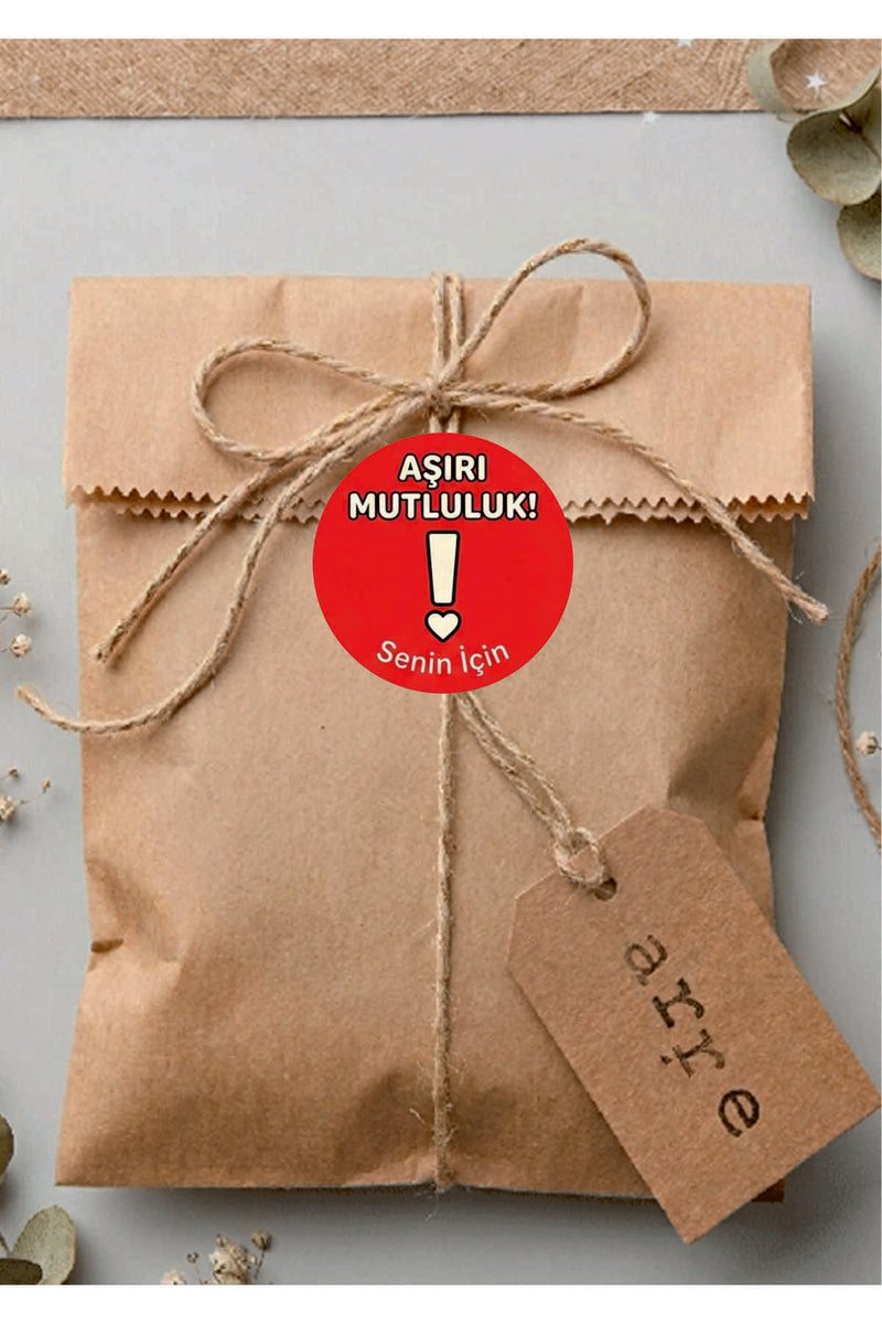 Paketleme Kutularına Özel Tasarım Etiketler 4 cm Çapında 15 Adet