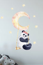Salıncaklı Panda Duvar Sticker Seti