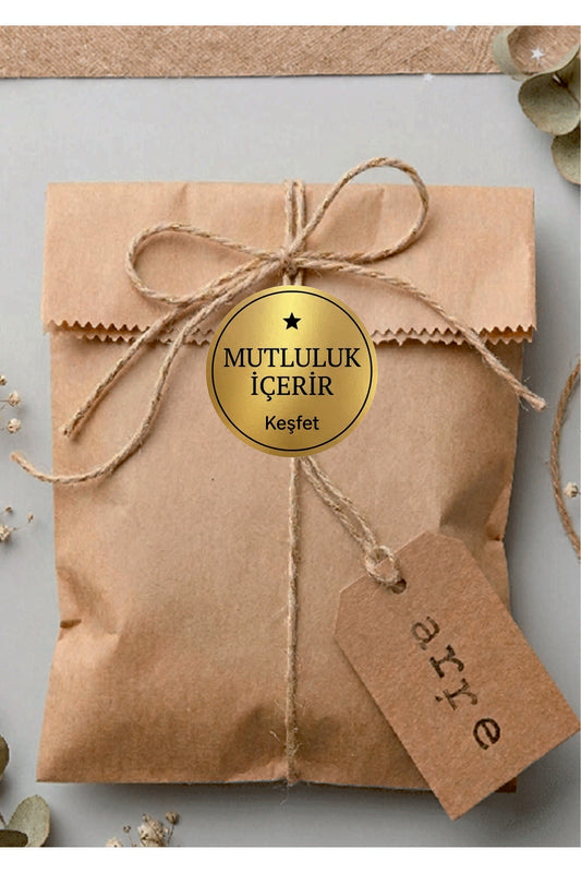 Paketleme Kutularına Özel Tasarım Etiketler 4 cm Çapında 15 Adet