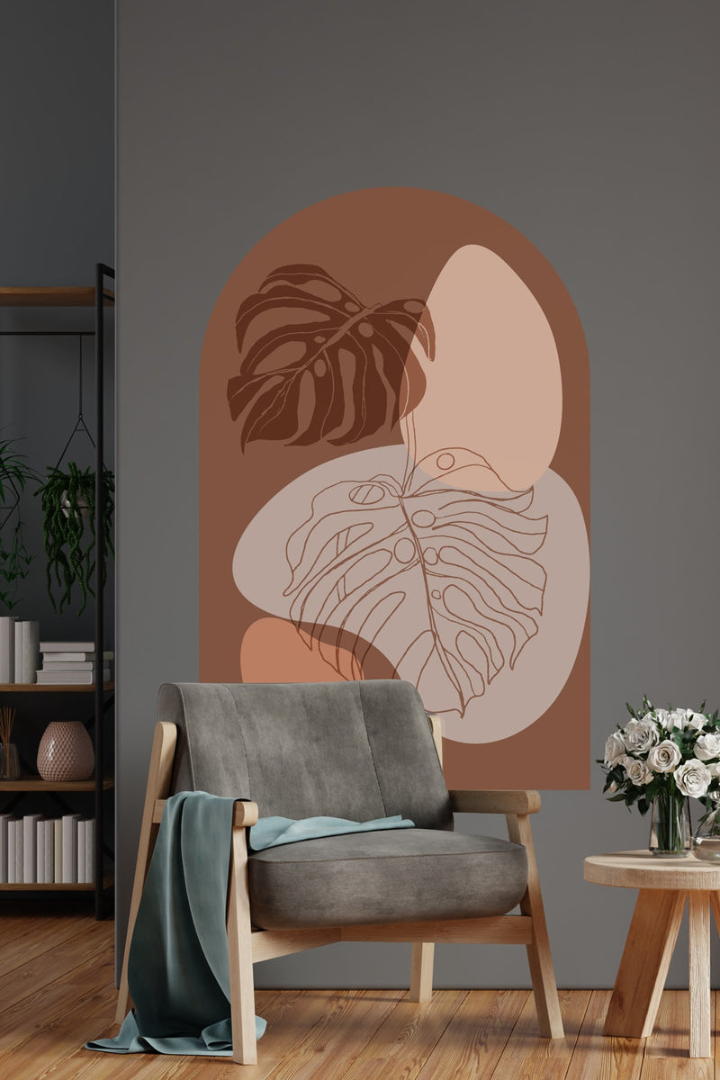 Boho 01 Bohem Tropikal Yapraklar Dekoratif Duvar Sticker Seti