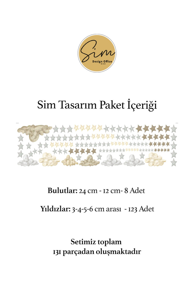 Retro Balonların Bulut Ve Yıldızları - Tamamlayıcı Ürün 131 Parça