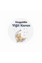 Kişiye Özel Doğum Günü Veya Hoşgeldin Bebek Etiketi. Çap 3cm 70 Adet Yapışkanlı Etiket