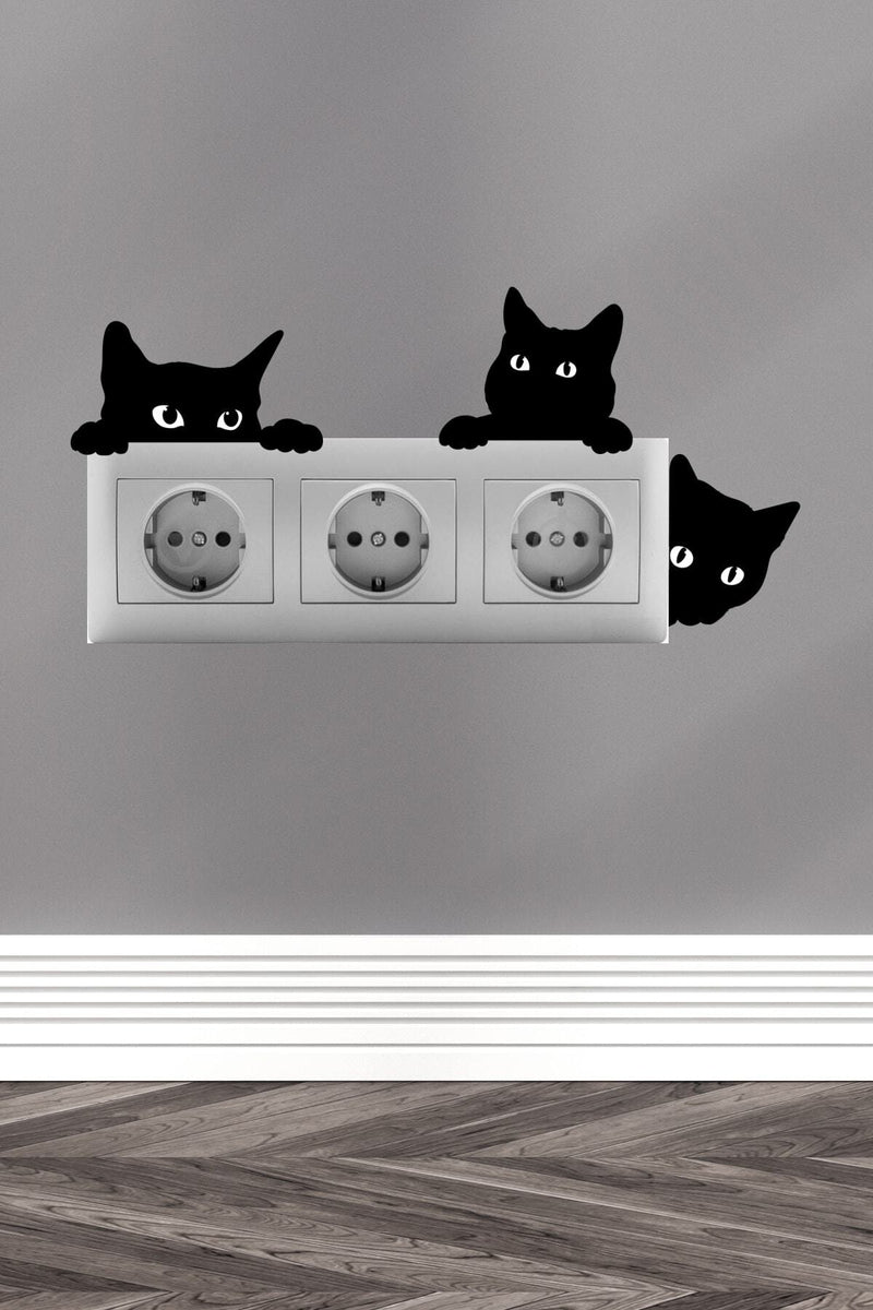 Sevimli Kediler Priz Sticker Seti