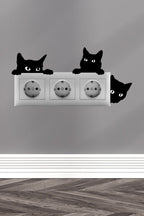 Sevimli Kediler Priz Sticker Seti