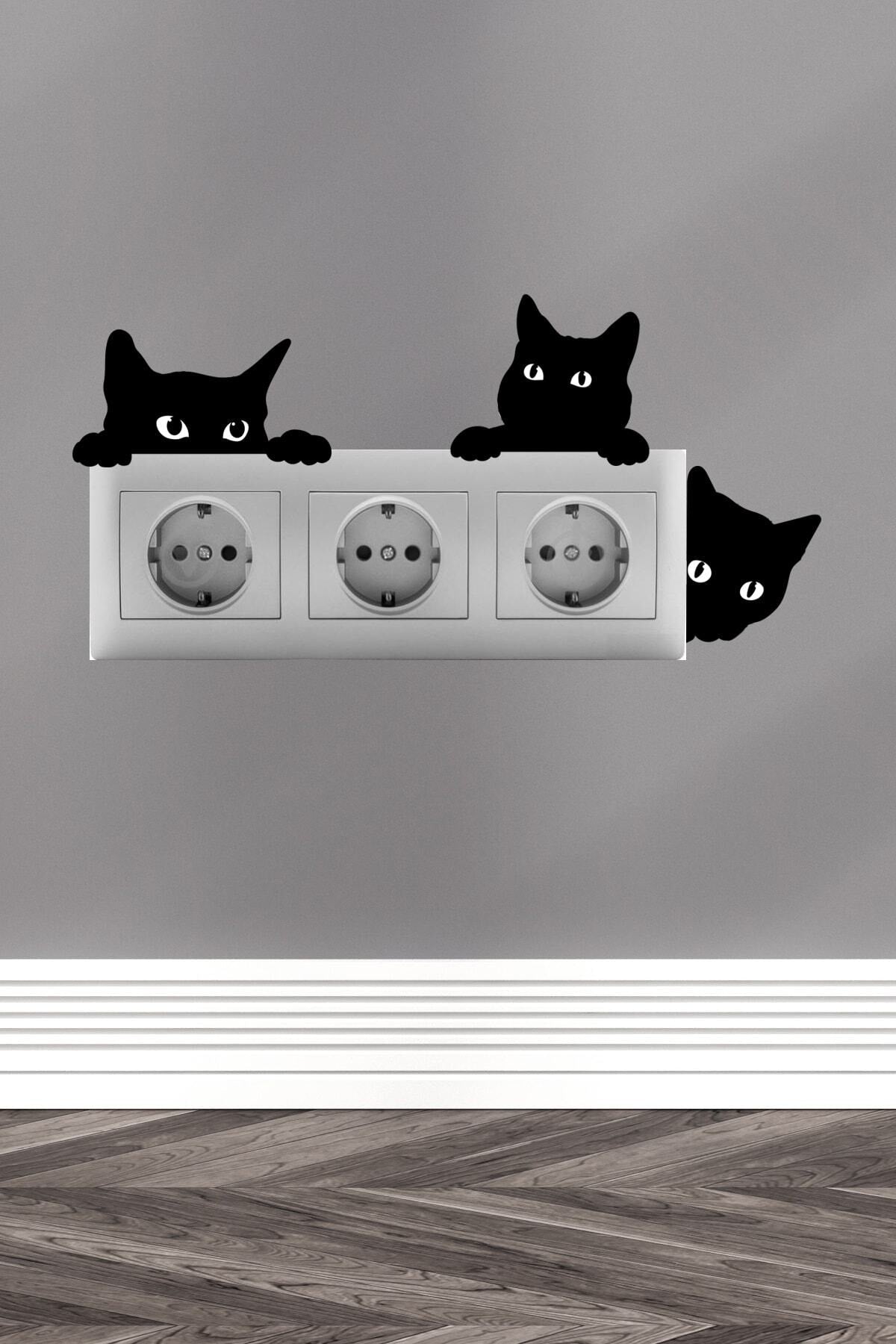 Sevimli Kediler Priz Sticker Seti