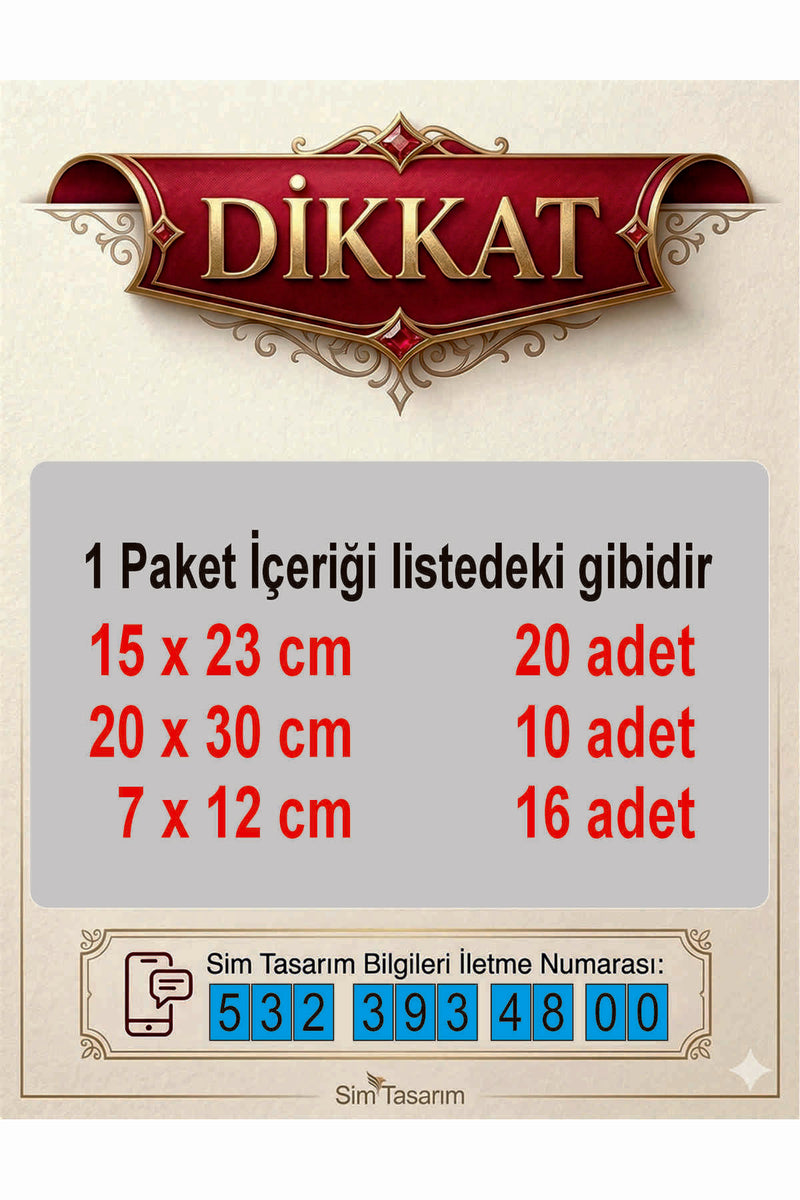 Isimli Özel Çeyiz Etiketi - 3 Farklı boyutta Toplam 46 adet Kendinden Yapışkanlı Etiket