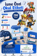 Okul Etiketi Paw Patrol Kalem Defter Etiketi Özel İsim Yazılabilen Etiket 286 Adet İsim Etiketi