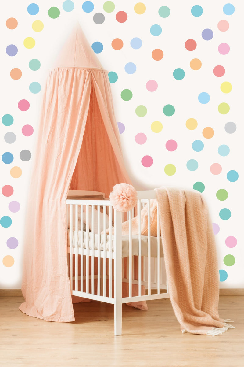 Dekor Pastel Puantiyeler Çocuk Odası Duvar Sticker Cs-840
