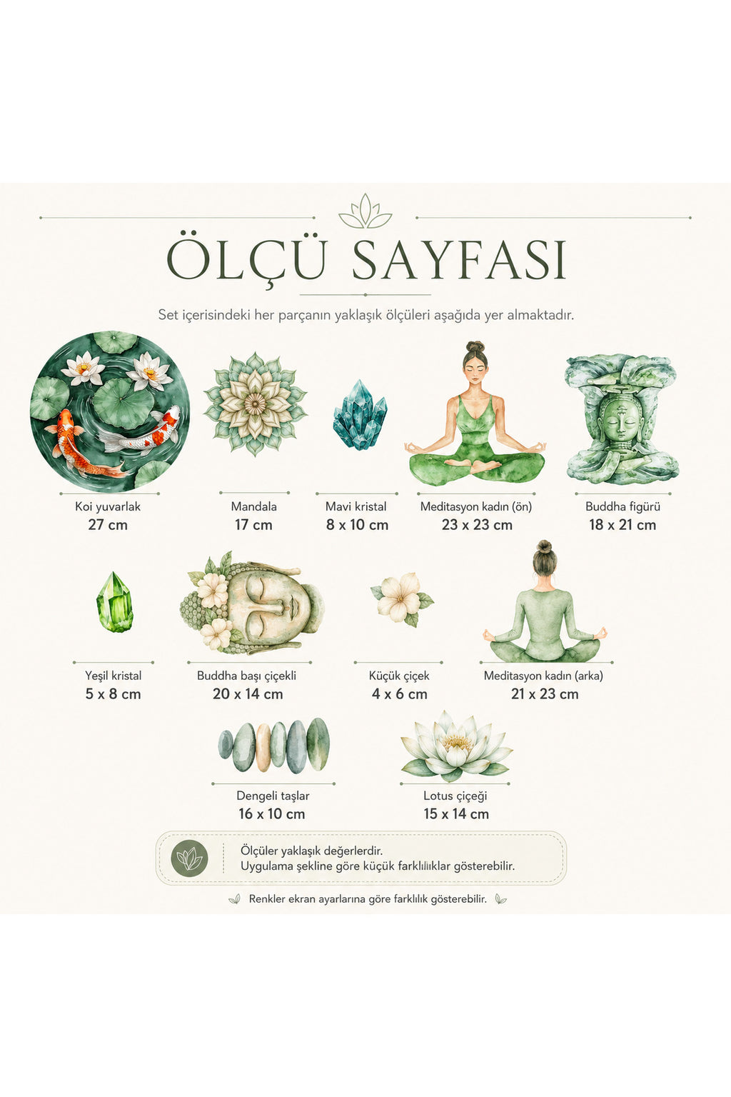 Zen Yoga Stüdyo Duvar Sticker Seti Mandala Lotus Kristal Budha Dekor Etiket Seti
