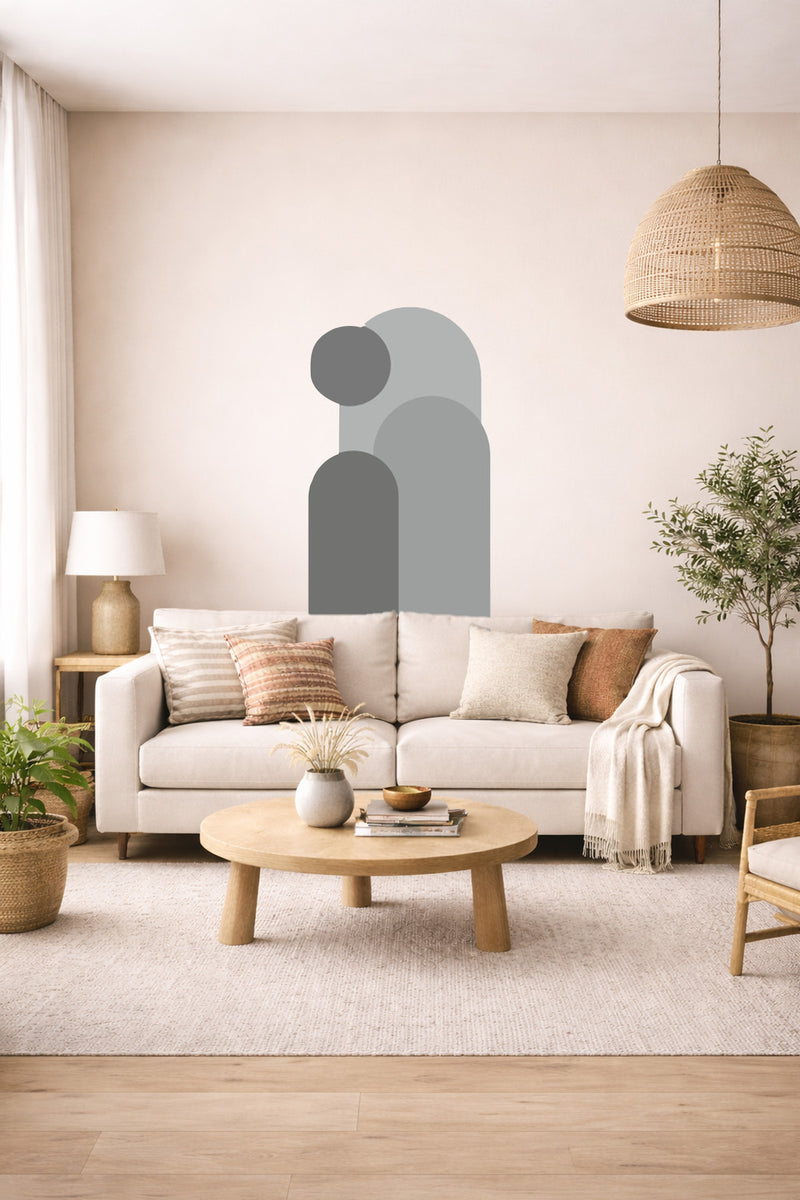 Bohem 3 'lü Oval ve Daire Figürlü Duvar Sticker Seti