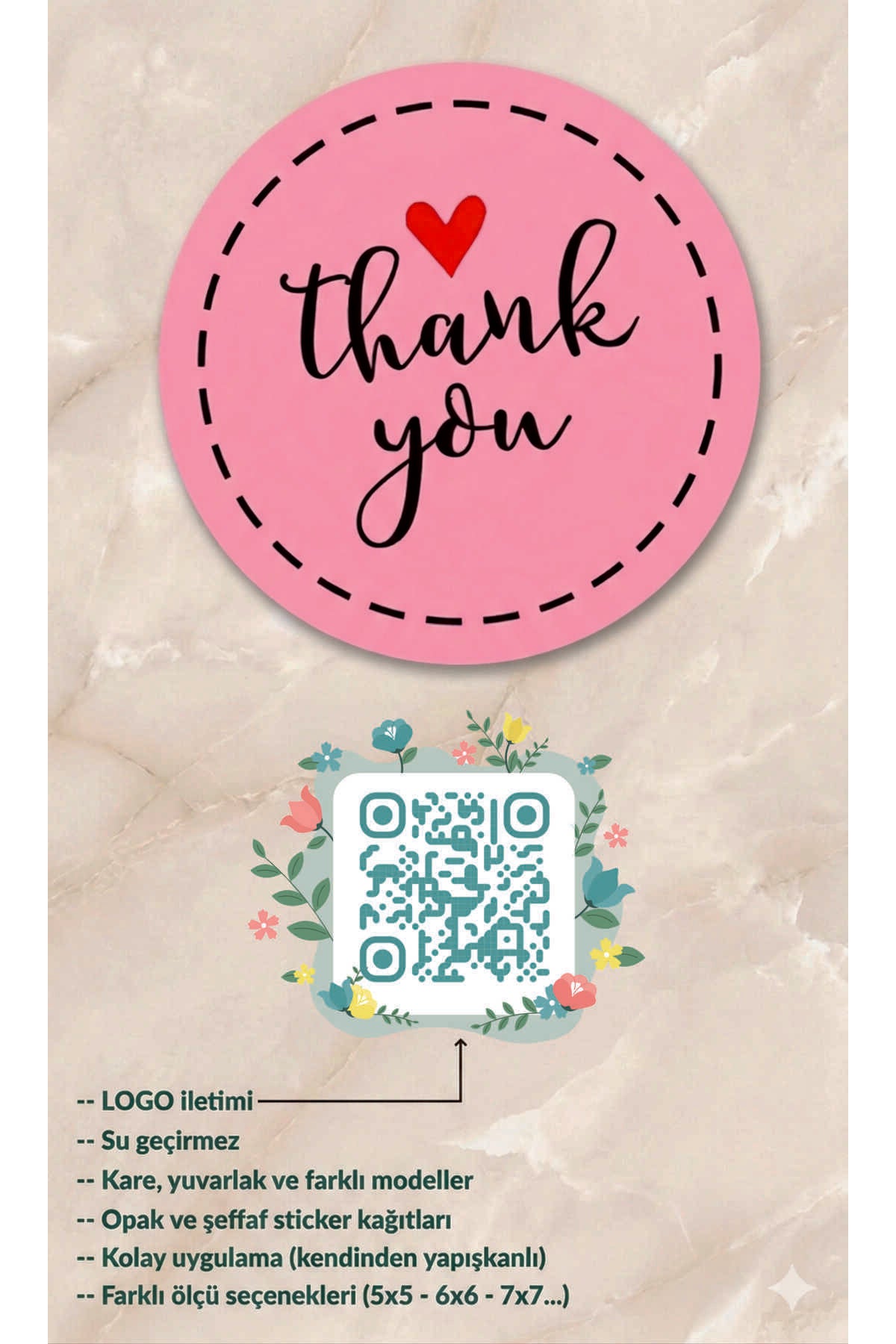 Kişiye Özel Firma Şirket Marka Butik Logo Sticker Paketleme Kargo Ambalaj Etiketi Şeffaf Sticker