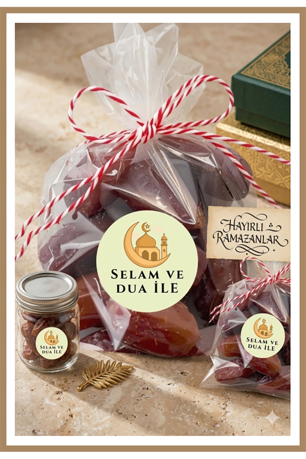 Hac ve Umre Hediyelerine Özel Paketleme Etiketi (4cm) Çıkartma Etiketi, Ambalaj Etiketi