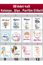 Kişiye Özel Kolonya ve Çikolata Etiketleri - Baby Shower Sticker (4x5 cm, 60Adet)