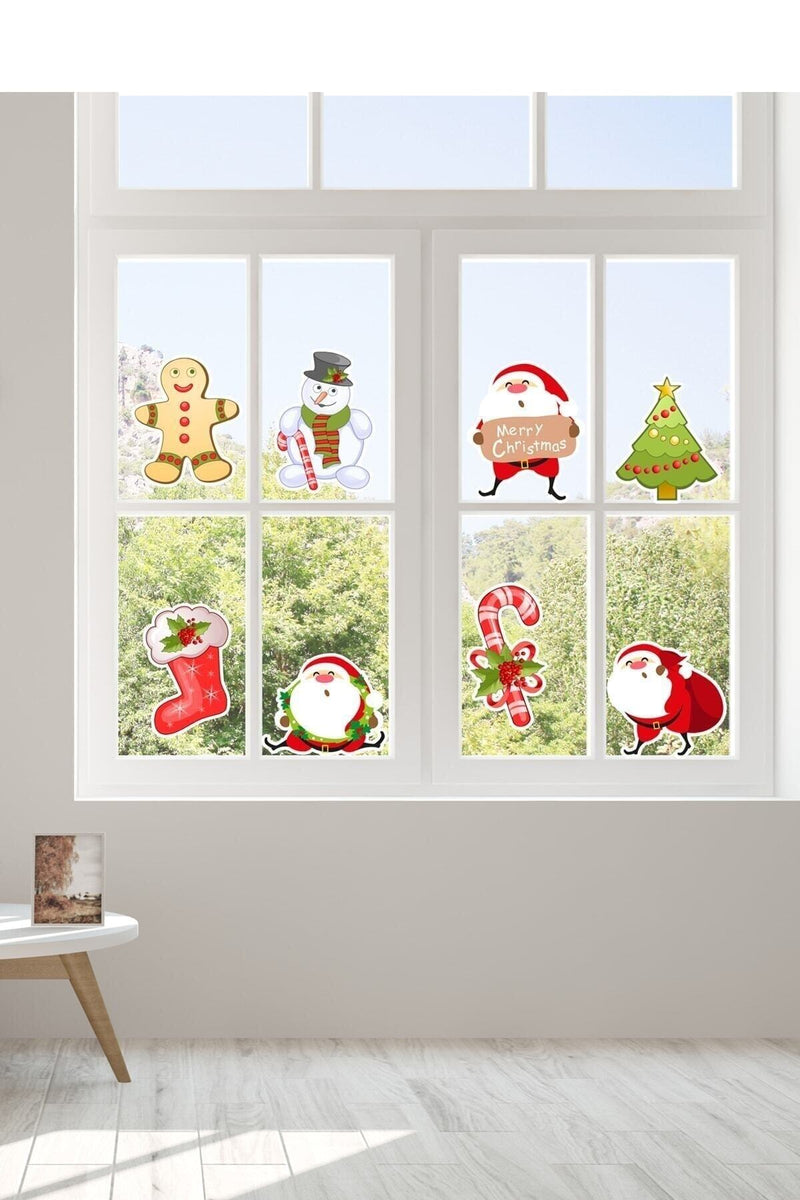 Yeni Yıl Noel Baba Merry Christmas Duvar Sticker Seti