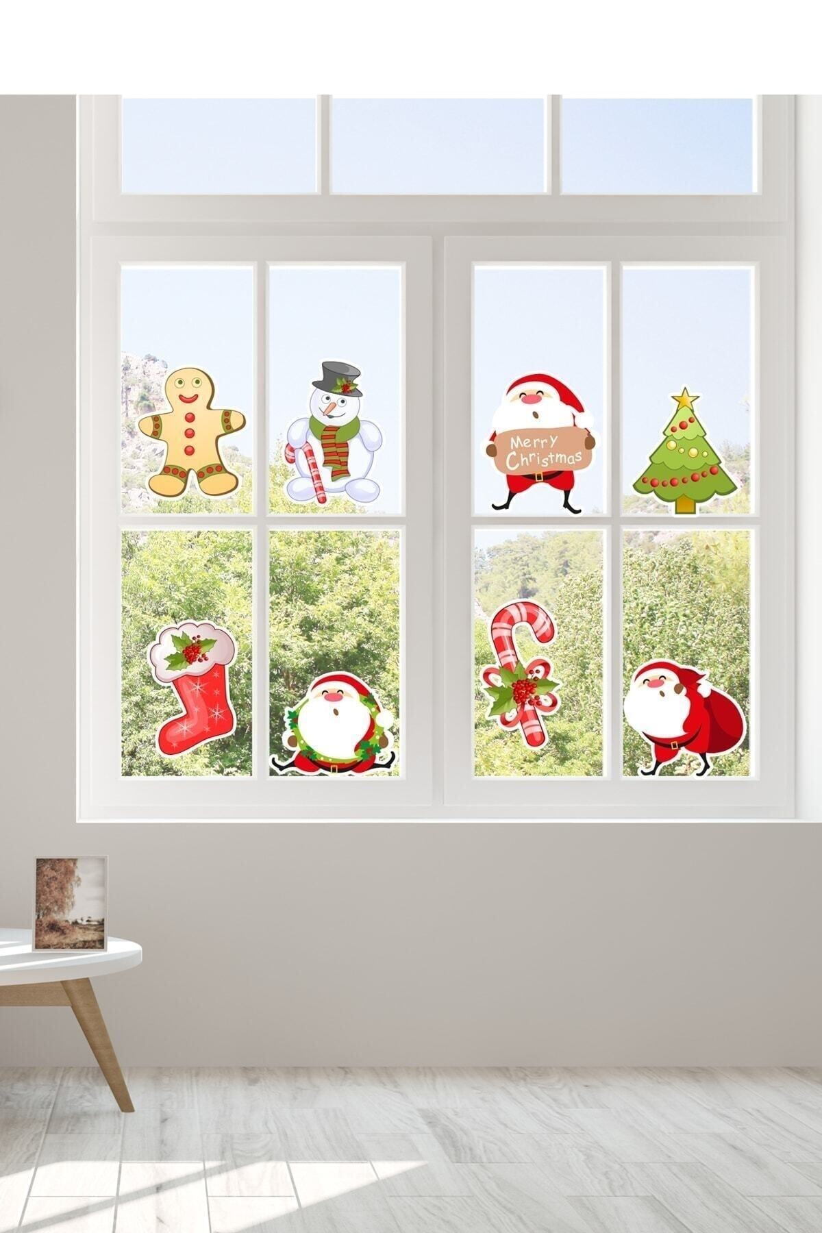Yeni Yıl Noel Baba Merry Christmas Duvar Sticker Seti
