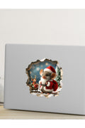 Yılbaşı Noel Kostümlü Sevimli Fare Yeniyıl Dekoratif Koridor Duvar Cam Kapı Sticker