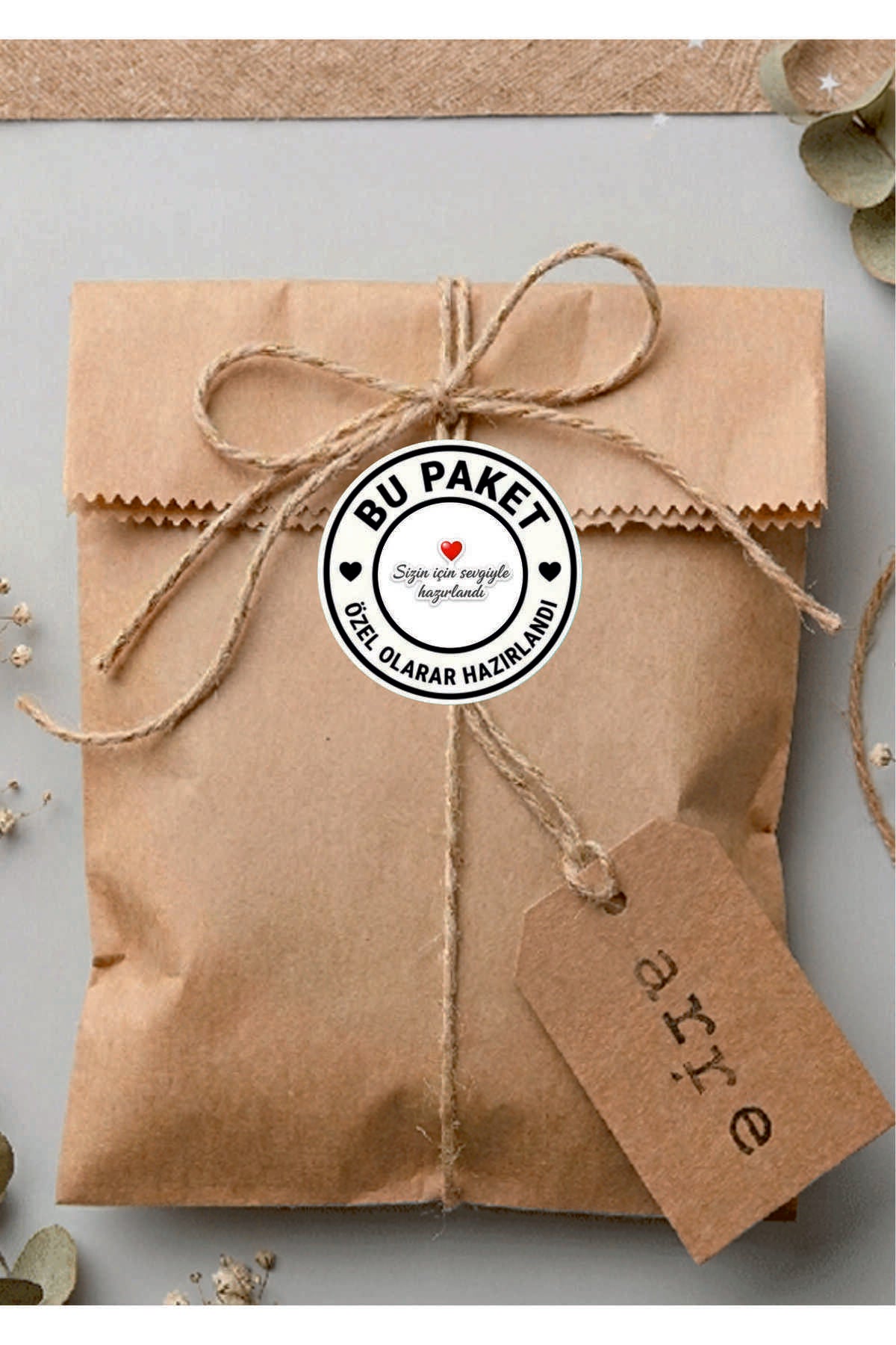 Paketleme Kutularına Özel Tasarım Etiketler 4 cm Çapında 15 Adet