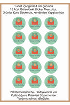 Doğum Günü tebrik sticker seti, 4x4 cm 15 adet Etiket seti