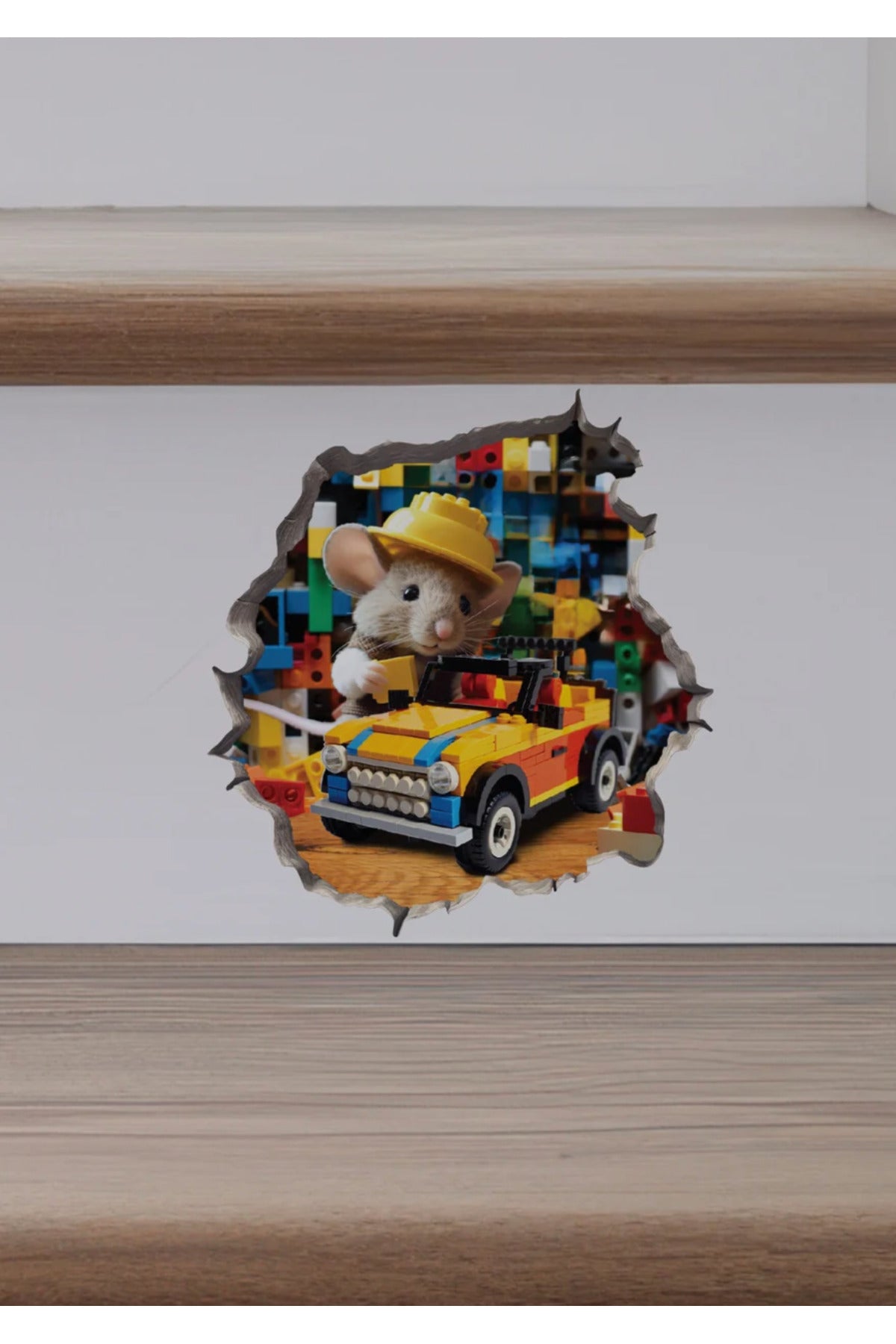 - Lego Oynayan Fare - Mini Dekoratif Sticker Çıkartma