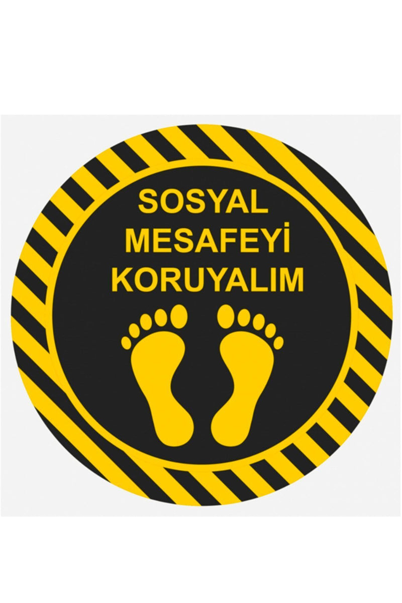 Sosyal Mesafe Yer - Duvar - Cam Sticker 02