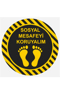 Sosyal Mesafe Yer - Duvar - Cam Sticker 02