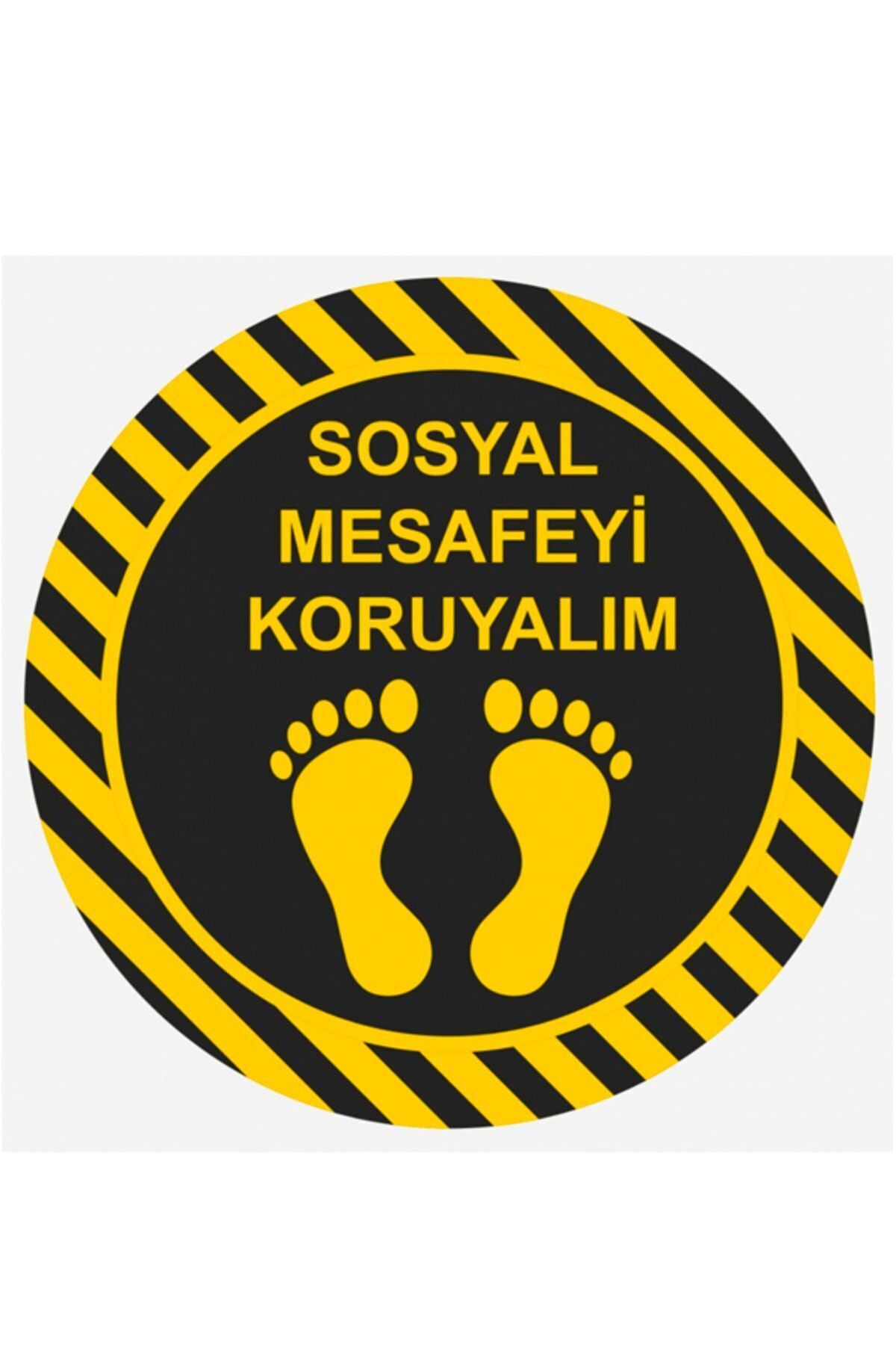 Sosyal Mesafe Yer - Duvar - Cam Sticker 02