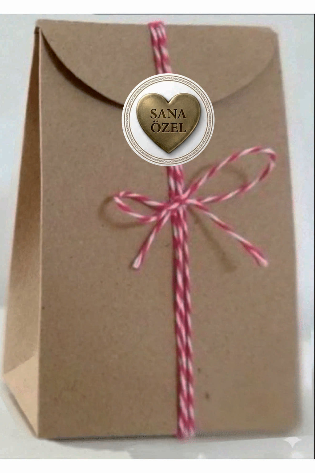 Paketleme Kutularına Özel Tasarım Etiketler 4 cm Çapında 15 Adet Sizin için sevgiyle hazırlandı