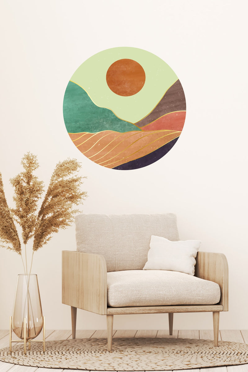 Soyut Desen Boho Yuvarlak Kesim Bohem Dekoratif Duvar Sticker Boho09