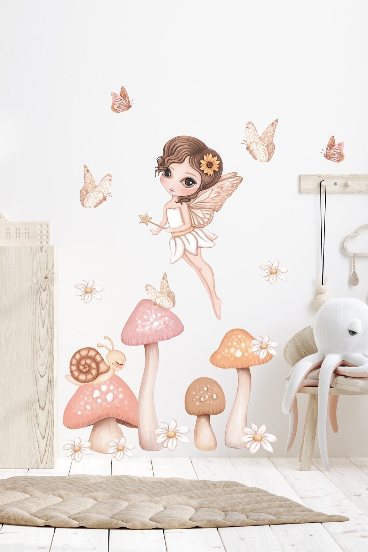Işıltılı Doğa Perisi Çocuk Odası Duvar Sticker Seti