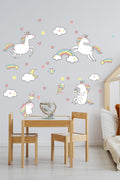 Pastel Mega Unicorn Set Çocuk Odası Duvar Sticker