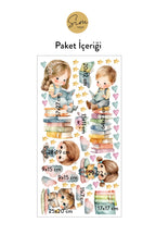 Kitap Okuyan Çocuklar Çocuk Odası Dekoratif Duvar Sticker Seti