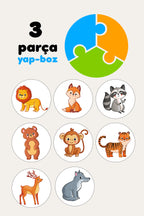 SimKids Orman Hayvanları Temalı 2+ Yap-boz Puzzle Dikkat Geliştiren Zeka Oyunu