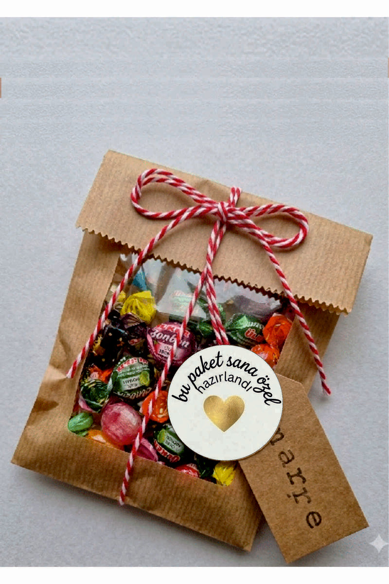 Paketlemeye özel 30 adet sticker, (farklı trend modeller ile mağazamızda kampanyalı olarak satışta)