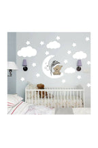 Uyuyan Ayıcık, Yıldız, Bulut Set Bebek Çocuk Odası Duvar Sticker