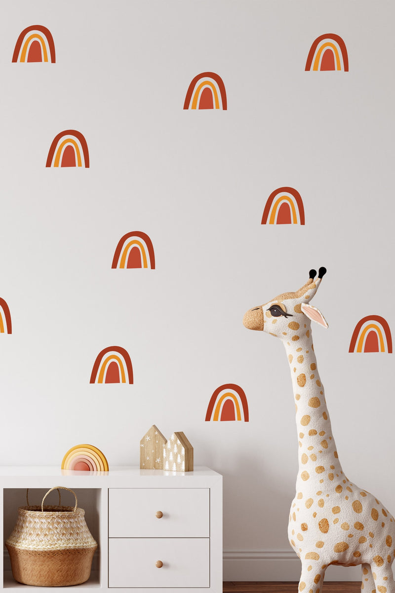 Boho Kahverengi Mini Gökkuşakları Duvar Sticker Seti