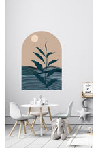 Bohem Kahverengi Mavi Mimari Arch Dekoratif Duvar Sticker