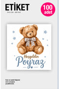 İsme Özel Doğum Günü Babyshower Hoşgeldin Bebek Etiketi 3cm 100 Adet Etiket