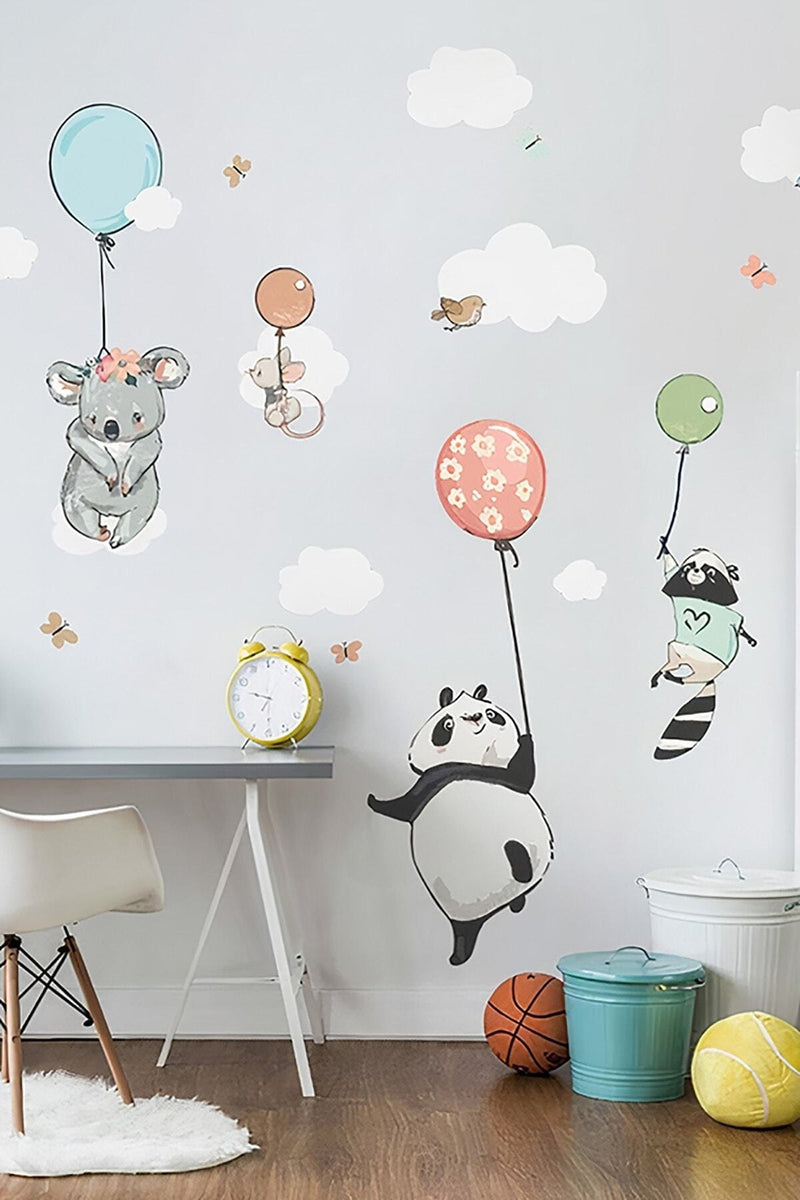 Çocuk Odası Duvar Sticker Seti Balonlu Hayvanlar