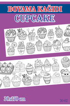 1,5 mt Cupcake Tema Çocuk Aktivite Dev Boyama Kağıdı