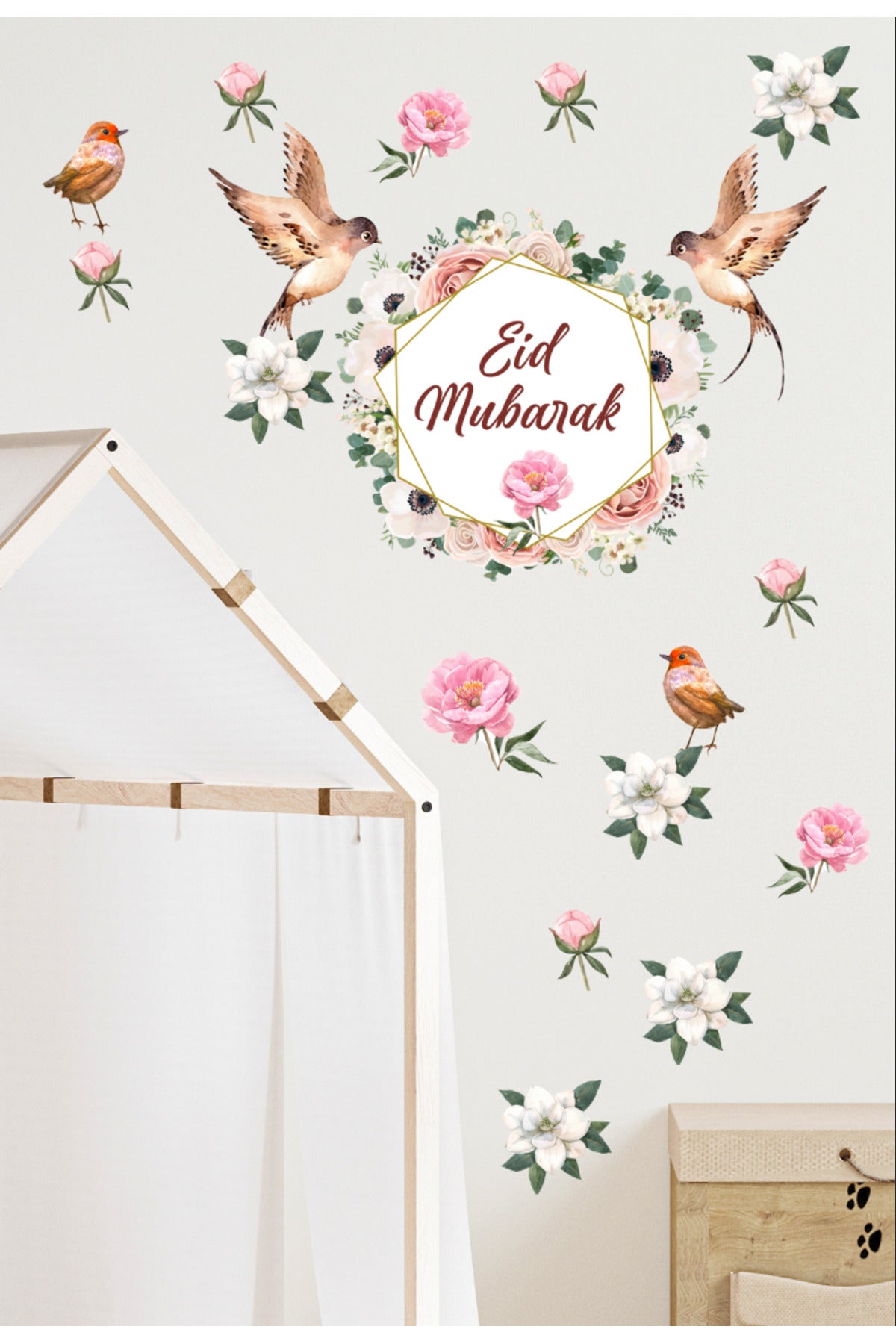 Ramazan Eid Mubarak Dekoartif Cam Duvar Sticker Seti