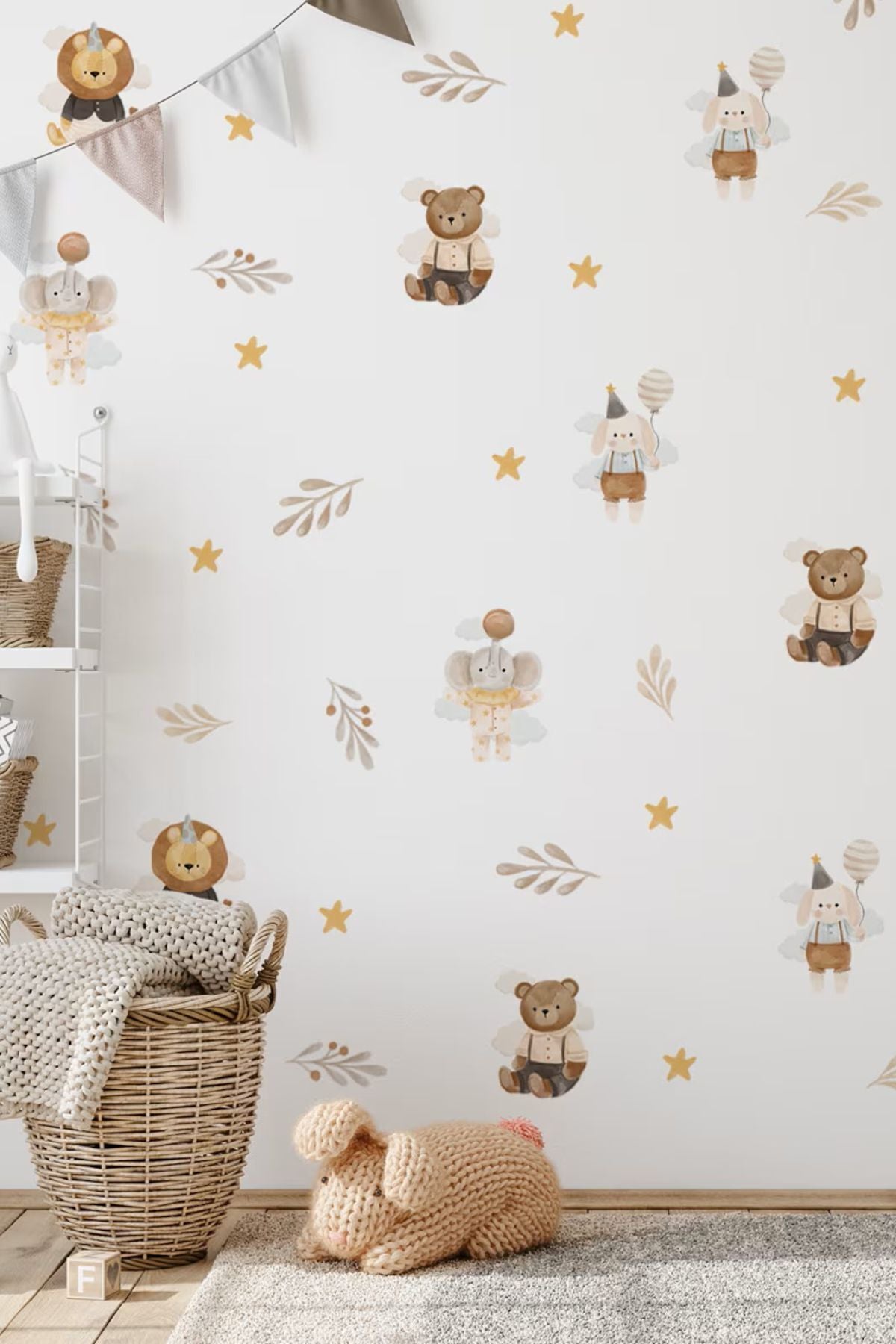 Eğlenceli Hayvanlar Çocuk Odası Duvar Sticker Seti