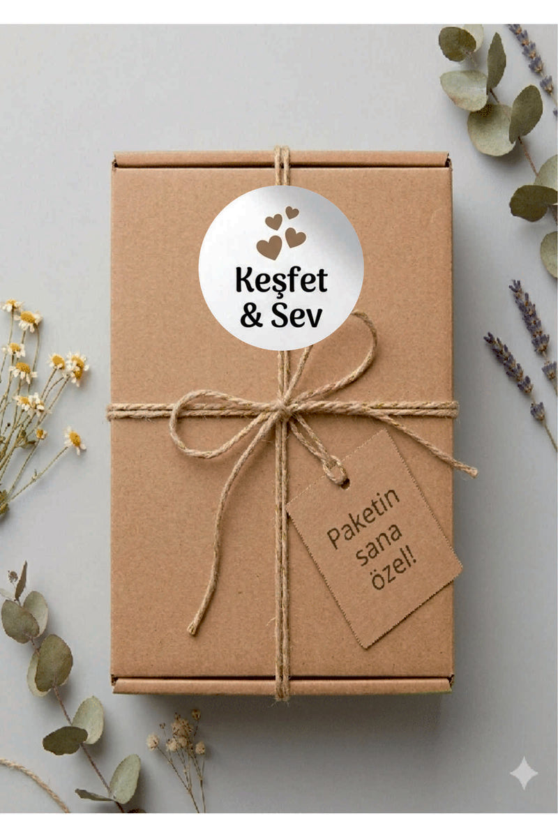 Paketleme Kutularına Özel Tasarım Etiketler 4 cm Çapında 15 Adet