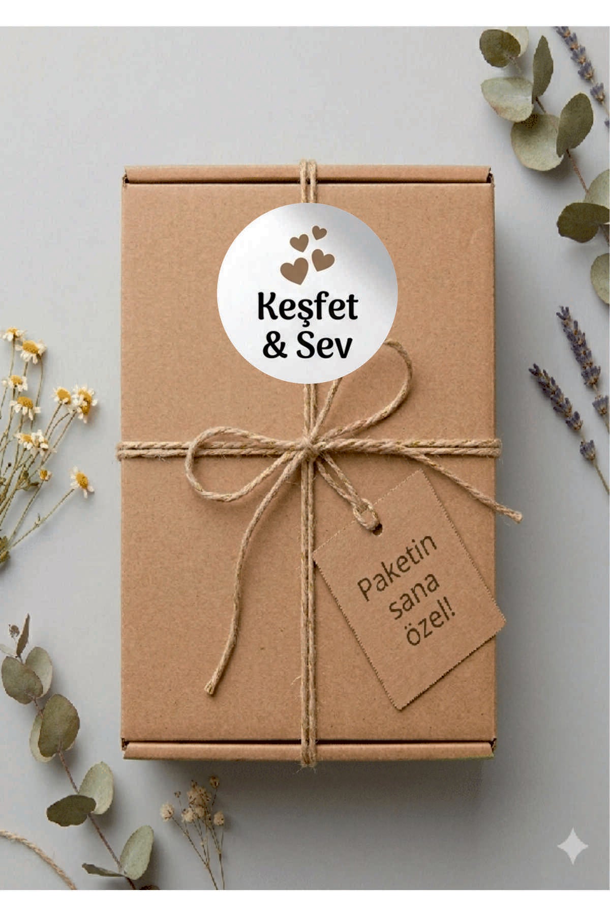 Paketleme Kutularına Özel Tasarım Etiketler 4 cm Çapında 15 Adet