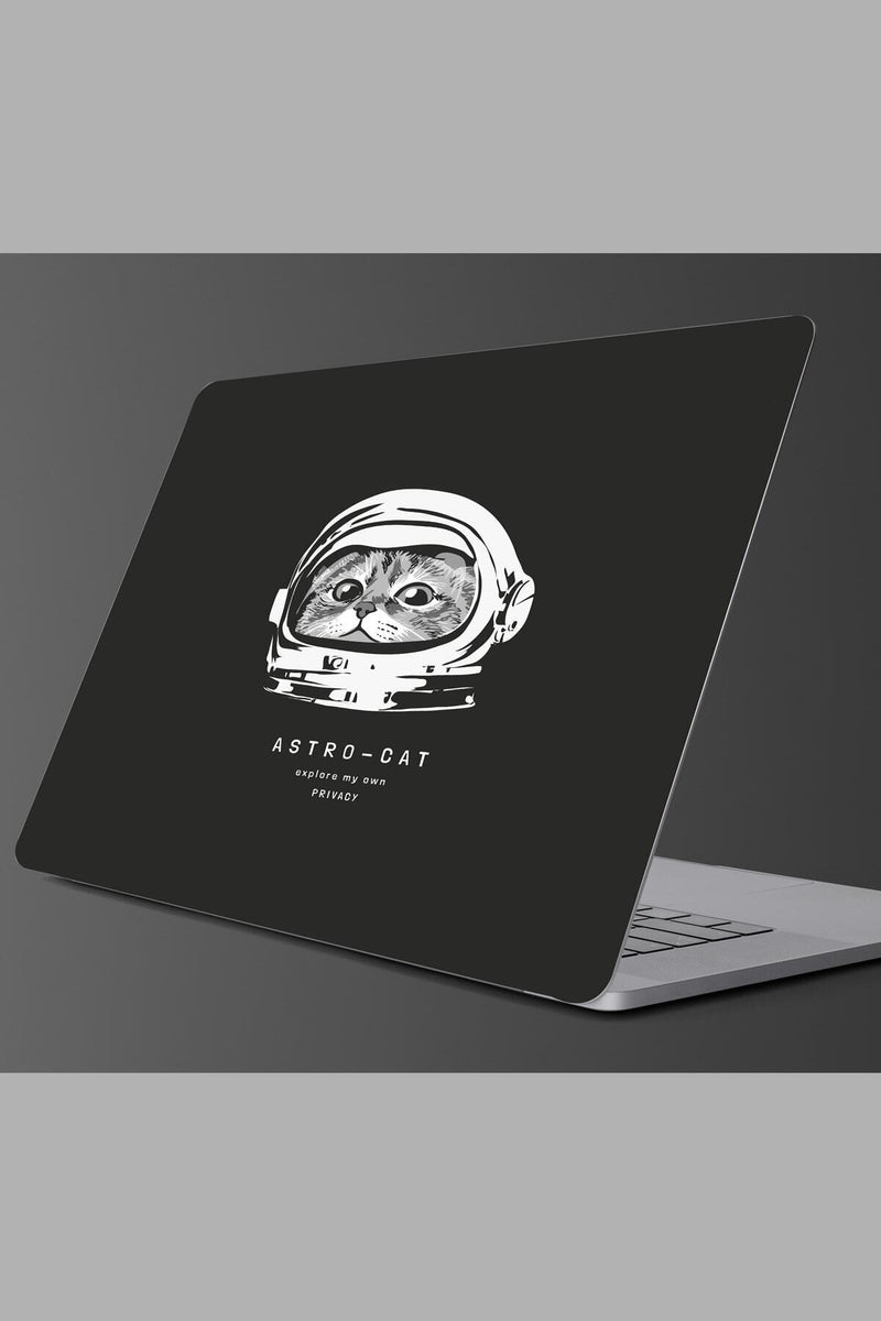 - Sim149- Laptop Astronot Kedi Laptop Sticker Siyah