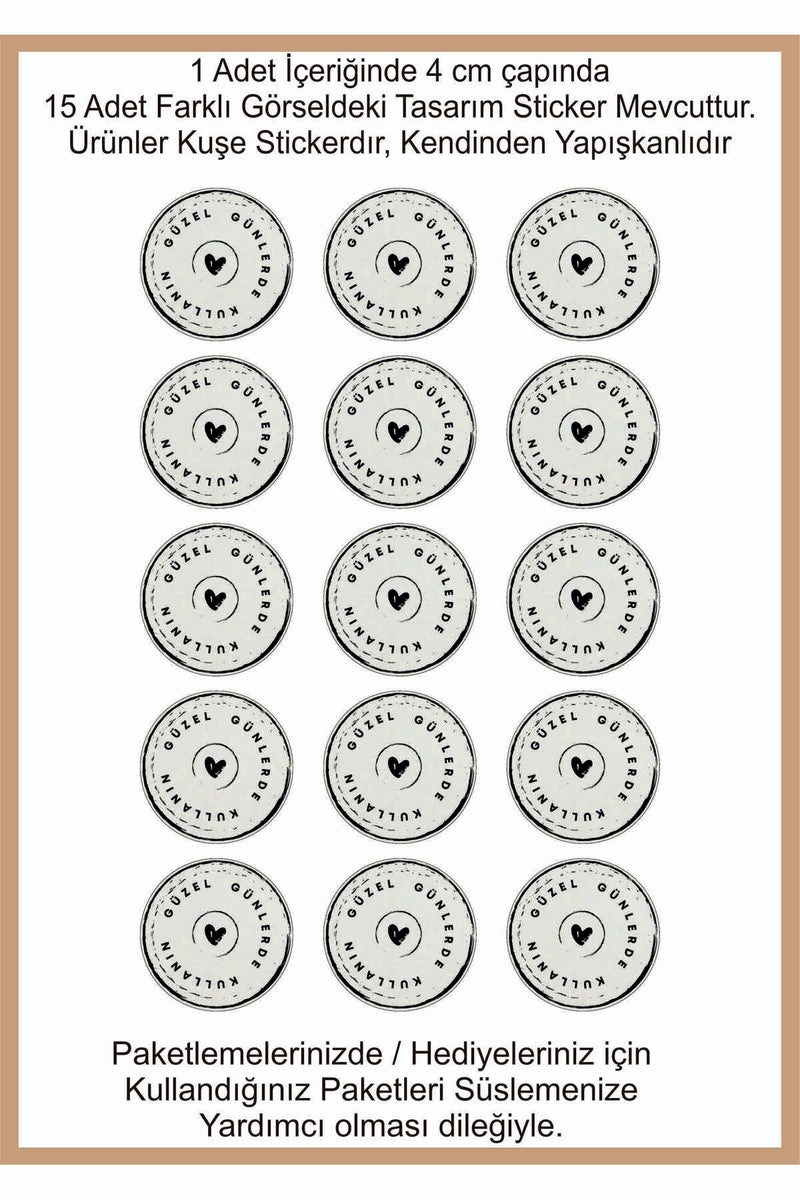 Paketlemeye özel 30 adet sticker, (farklı trend modeller ile mağazamızda kampanyalı olarak satışta)
