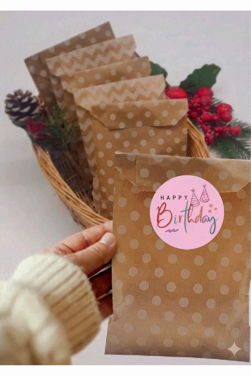 Doğum Günü tebrik sticker seti, 4x4 cm 15 adet Etiket seti