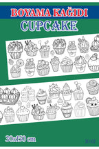 1,5 mt Cupcake Tema Çocuk Aktivite Dev Boyama Kağıdı